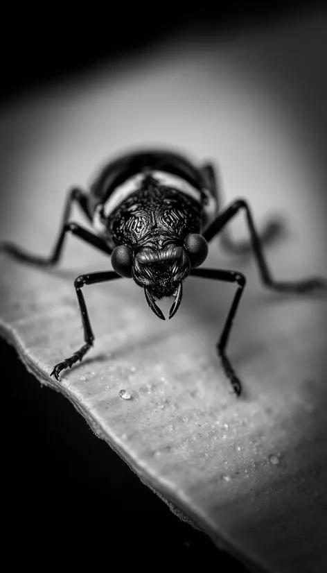 black and white insect