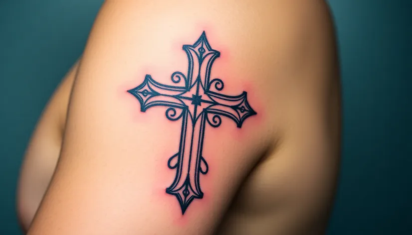 cross tattoo arm