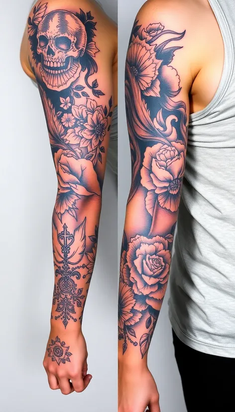 half sleeve tattoos with