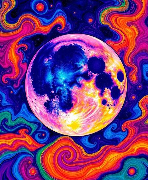 psychedelic moon art