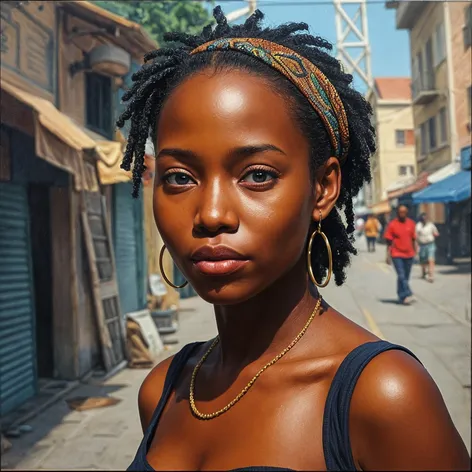 oil painting, portrait, African