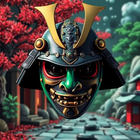 green samurai mask