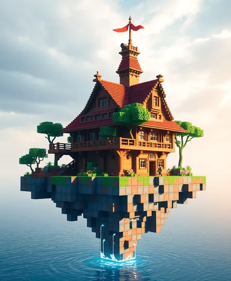 floating island house minecraft