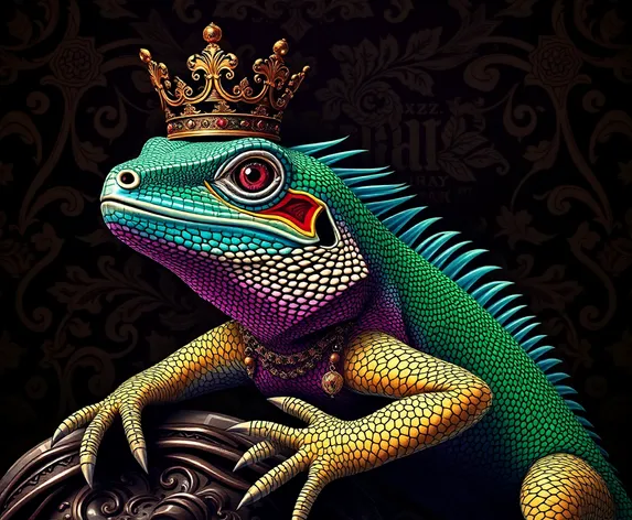 lizard with crown