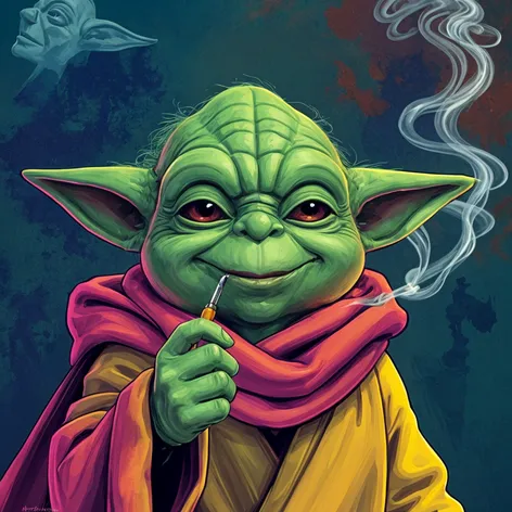 super happy yoda smoking