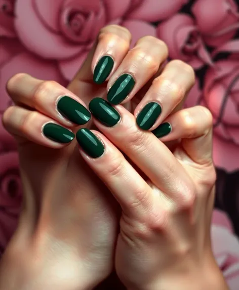 dark green nail polish