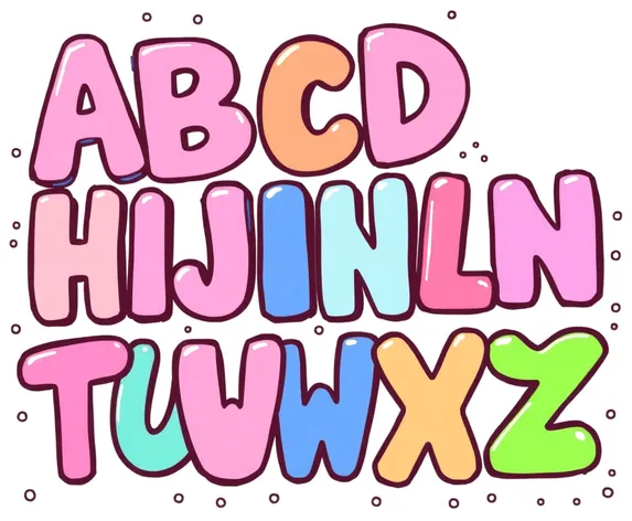 bubble letters of alphabet