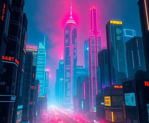 neon futuristic city