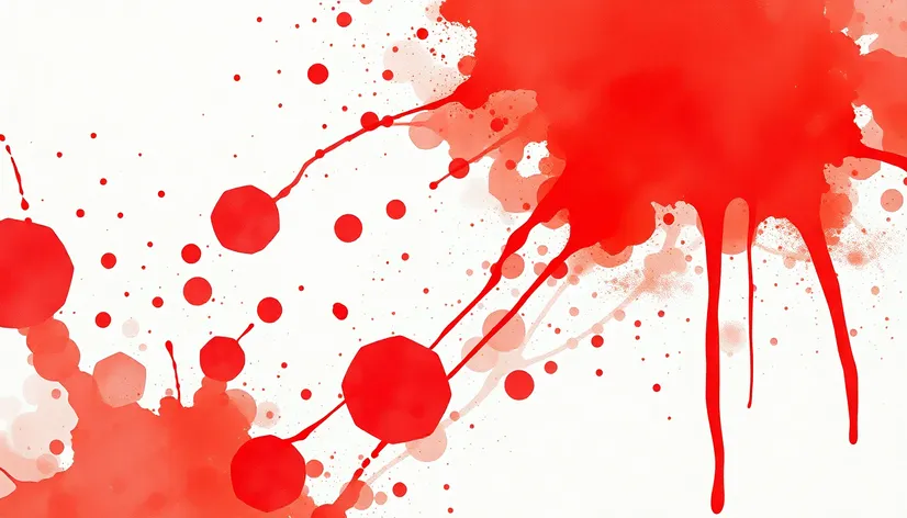 red blood watercolor splatter