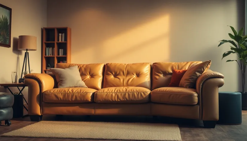 beige leather couch