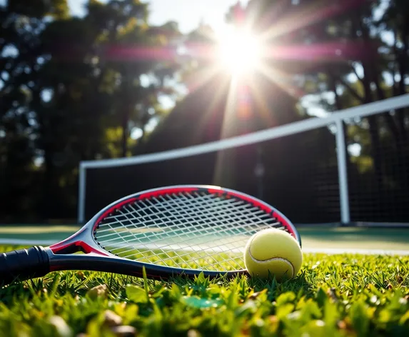 tennis racket and ball