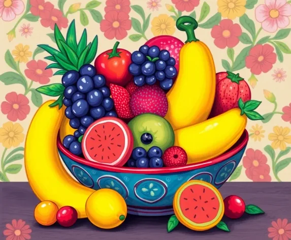 fruit bowl coloring page