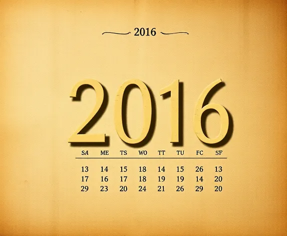 2016 calendar