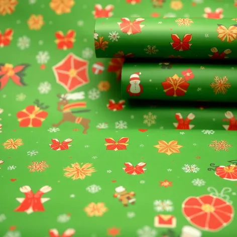 green wrapping paper