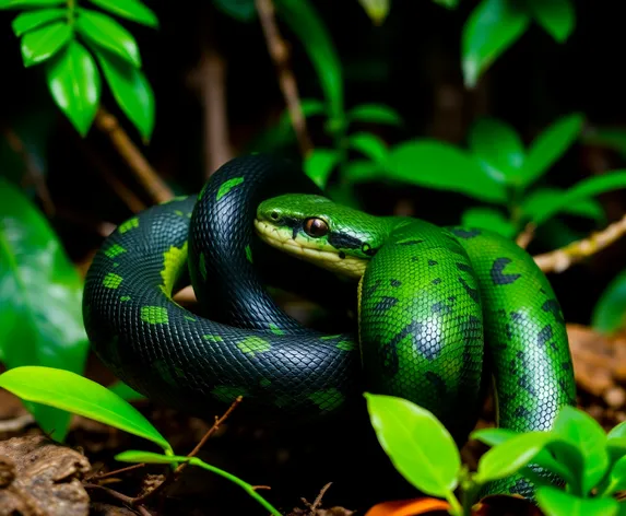 black and green snake