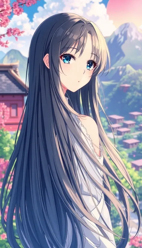 long hair anime girl