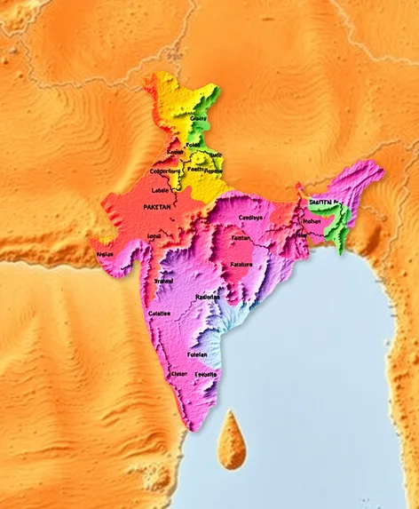 mapa india pakistan