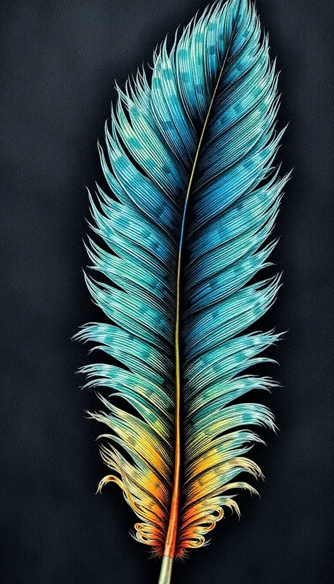 realistic feather drawing