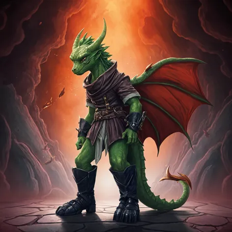 Anthro green male dragon