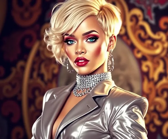 rihanna with short blonde