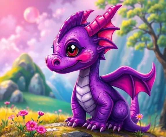 cute purple dragon