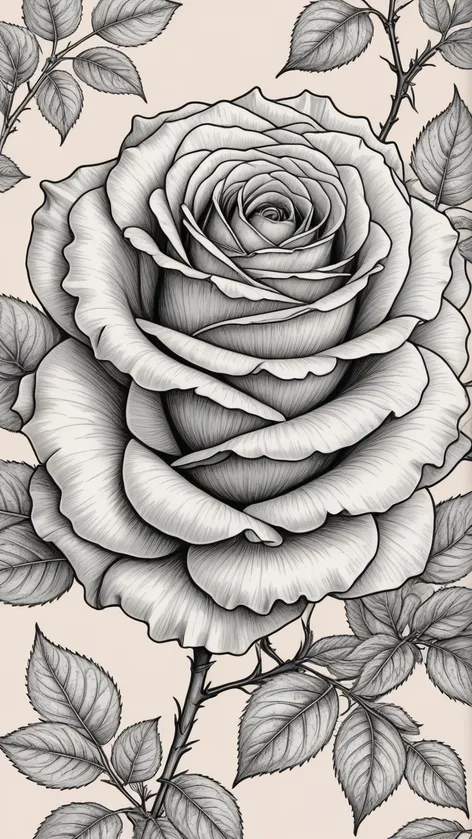rose line art