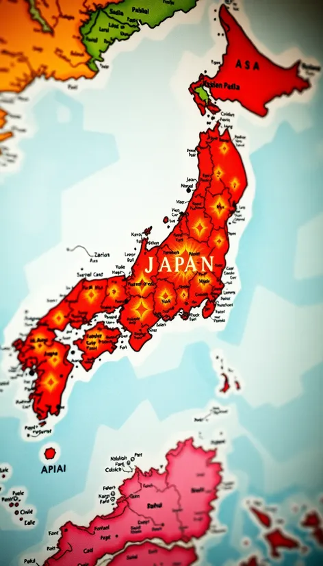 world map with japan