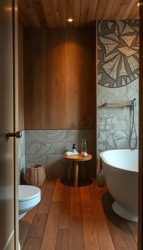 wood floor bathroom