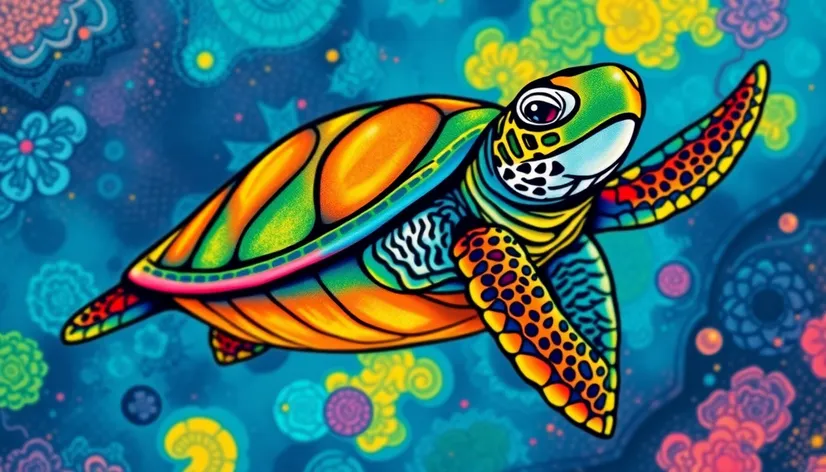 color sea turtle tattoo