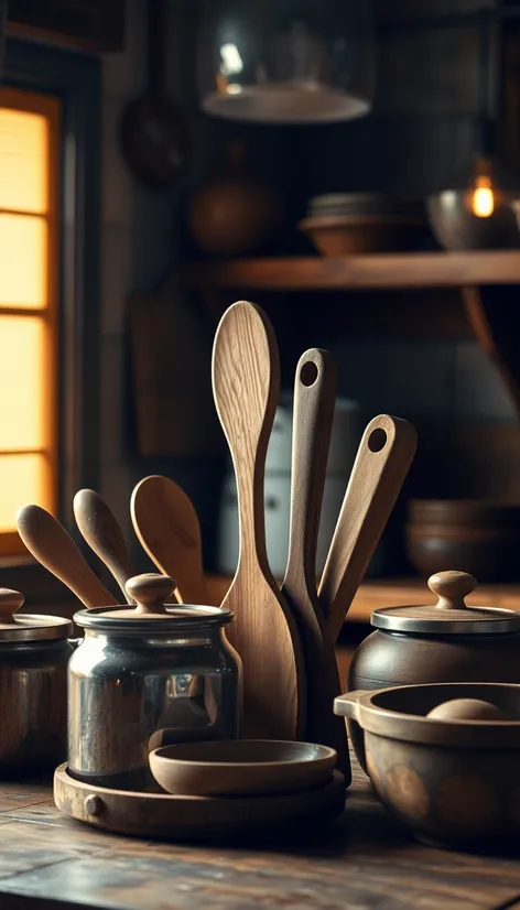 wooden kitchen tools