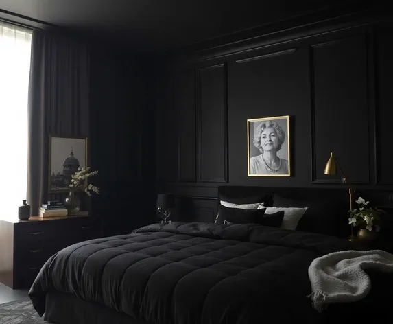 black bedroom walls