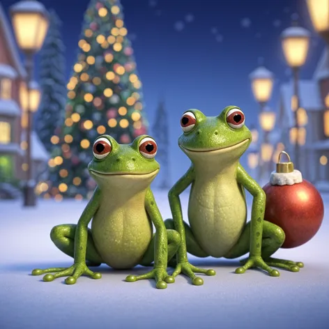 Merry Christmas frogs