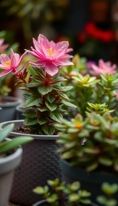 background of potted plants