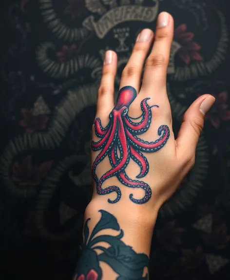 octopus tattoo on hand