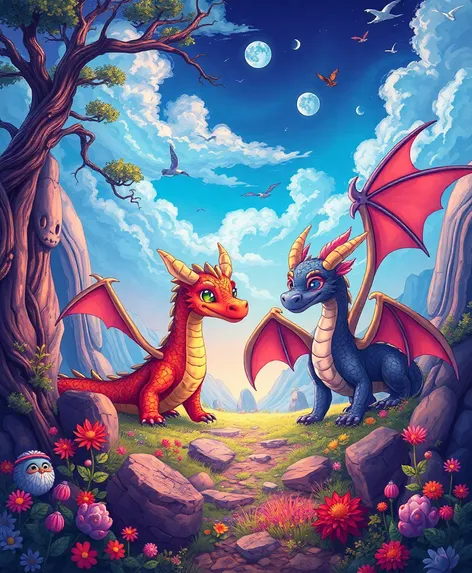 cartoon dragons