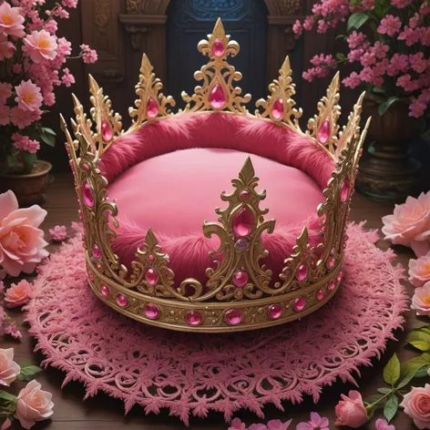 pink kings crown on