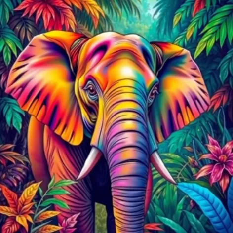 colorful elephant wallpaper