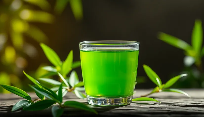 green bamboo glass water