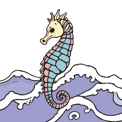 seahorse line drawing