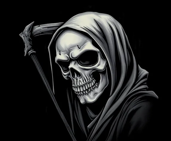 grim reaper skull drawing