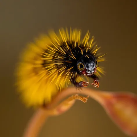 fuzzy caterpillar yellow and