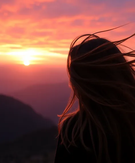 billowing hair