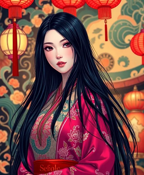 long black hair lady