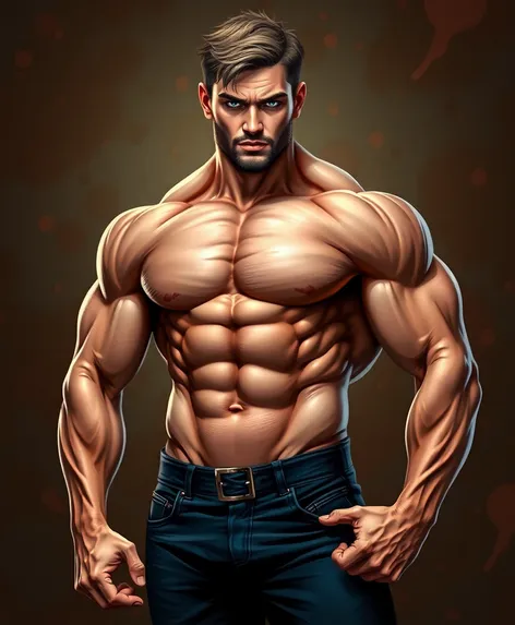 muscular man pose