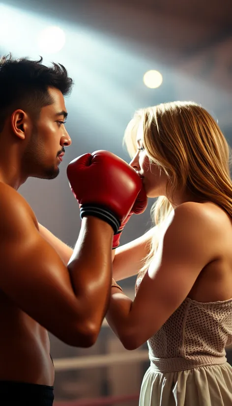 boxing kissing