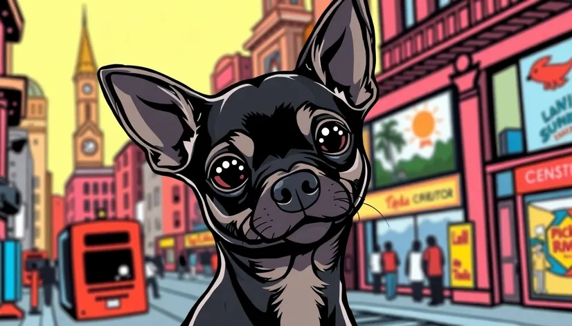 black chihuahua cartoon