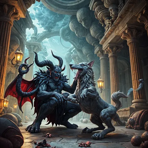 Hades play with cerberus