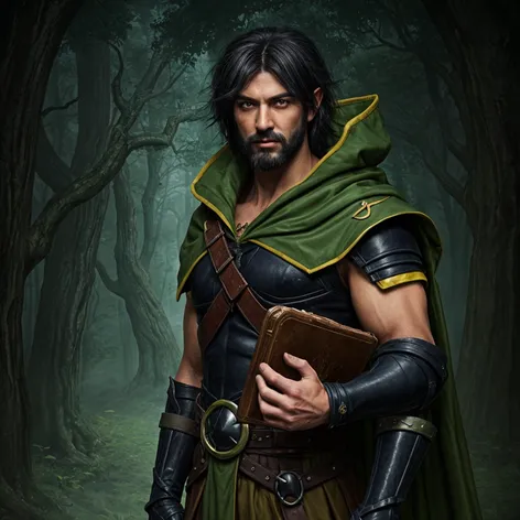 Half-elven warlock. Male, black