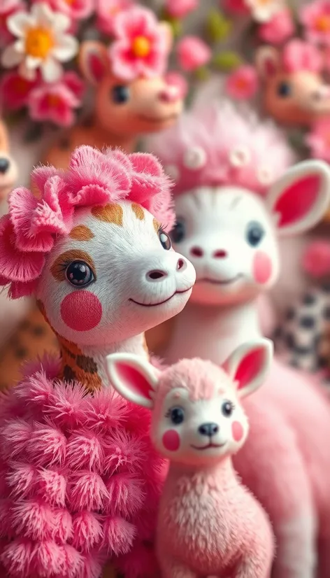 animals in pink