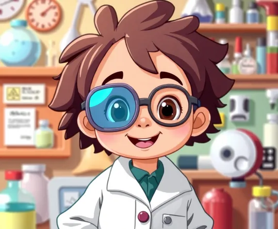 kid with science coat